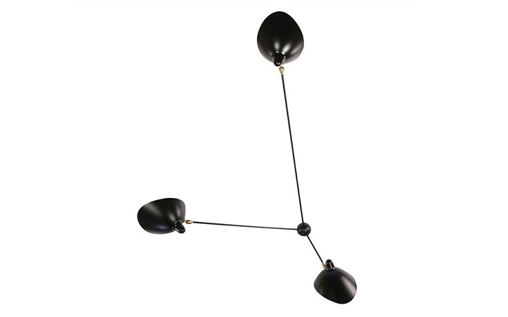 3 Arms Spider Wall Lamp by Serge Mouille Wall Lamps 3 Arms Spider Wall Lamp by Serge Mouille Wall Lamps